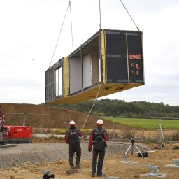 Pose des premiers containers pour le programme NOUVEL&#039;R.<br />
📸 : Frédéric ACHDOU